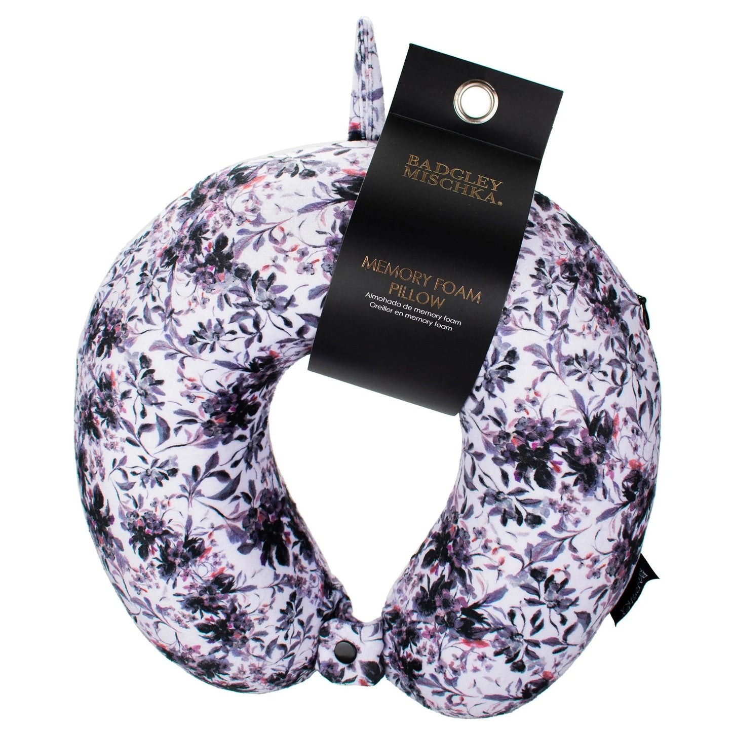 Badgley Mischka Memory Foam Travel Neck Pillow – Luxe Comfort Anywhere