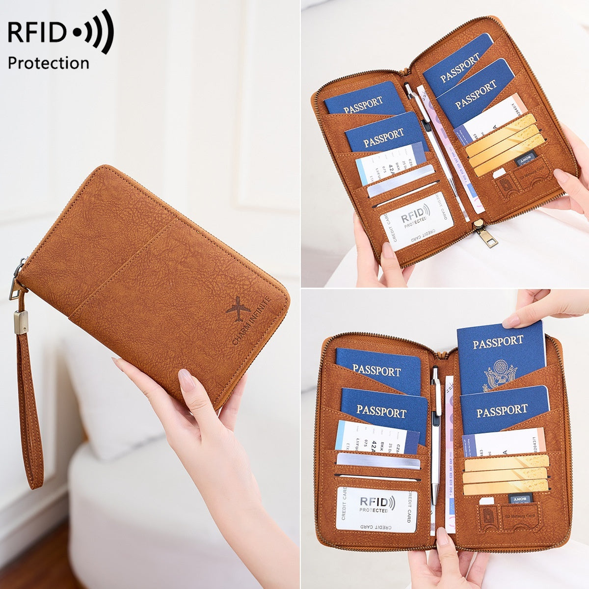 RFID Travel Document Organizer for Family Trips