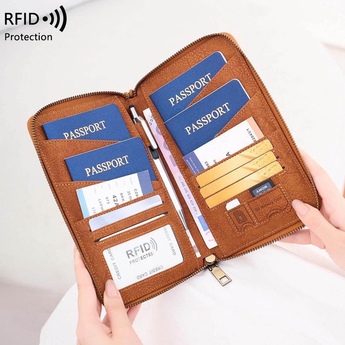 RFID Travel Document Organizer for Family Trips