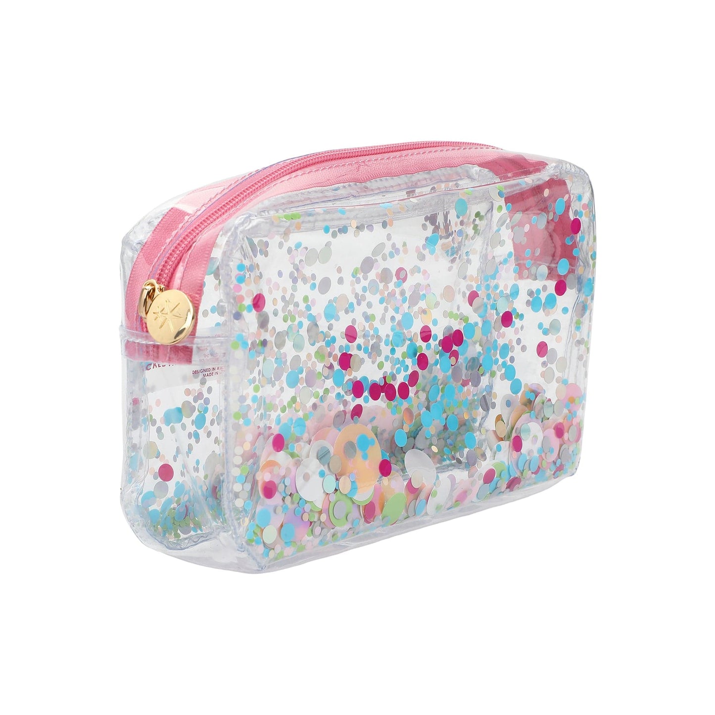 Clear Confetti Travel Pouch for Family Trips