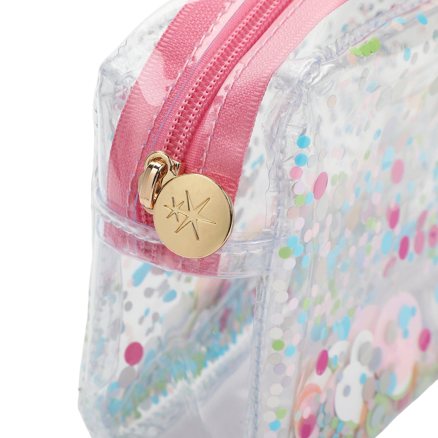 Clear Confetti Travel Pouch for Family Trips
