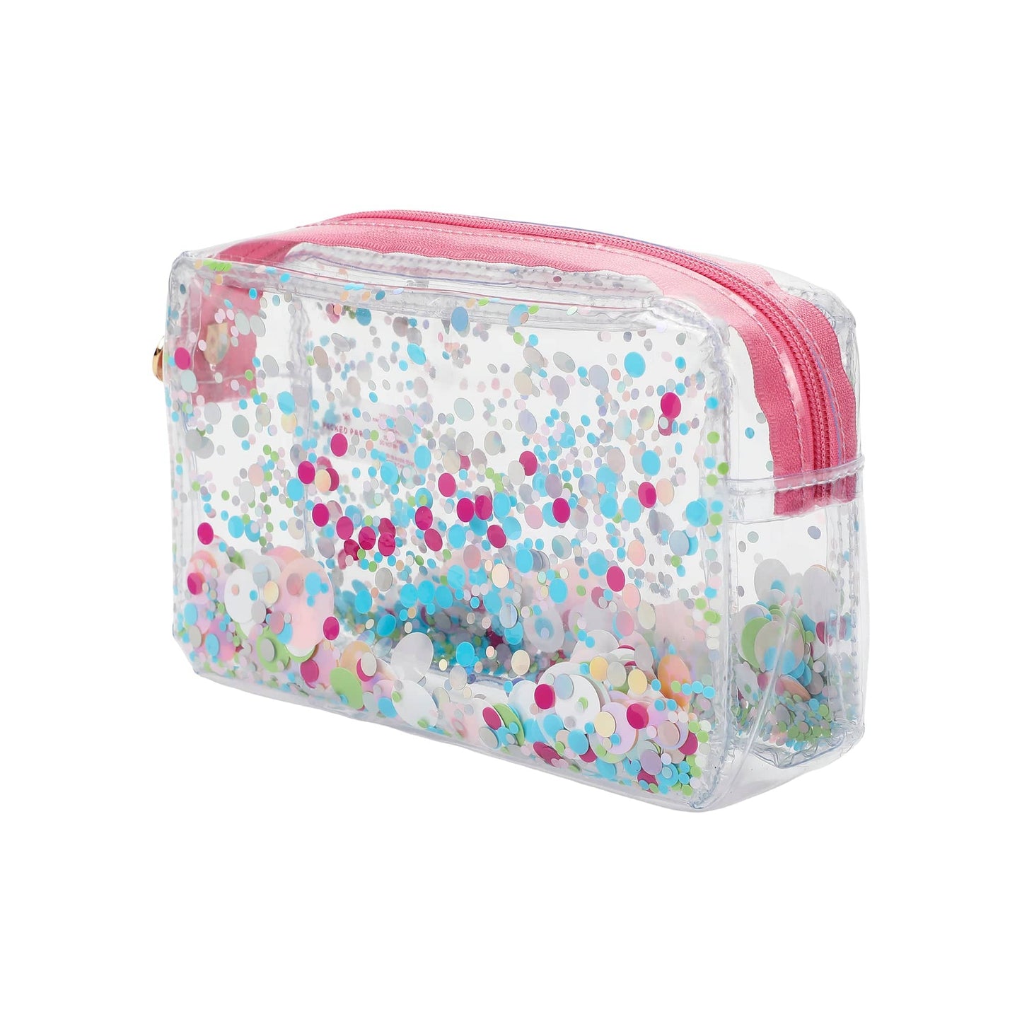 Clear Confetti Travel Pouch for Family Trips