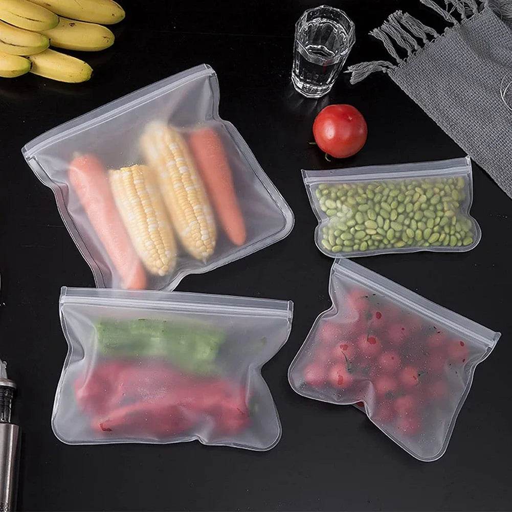 Reusable silicone snack bags for family travel - view 1