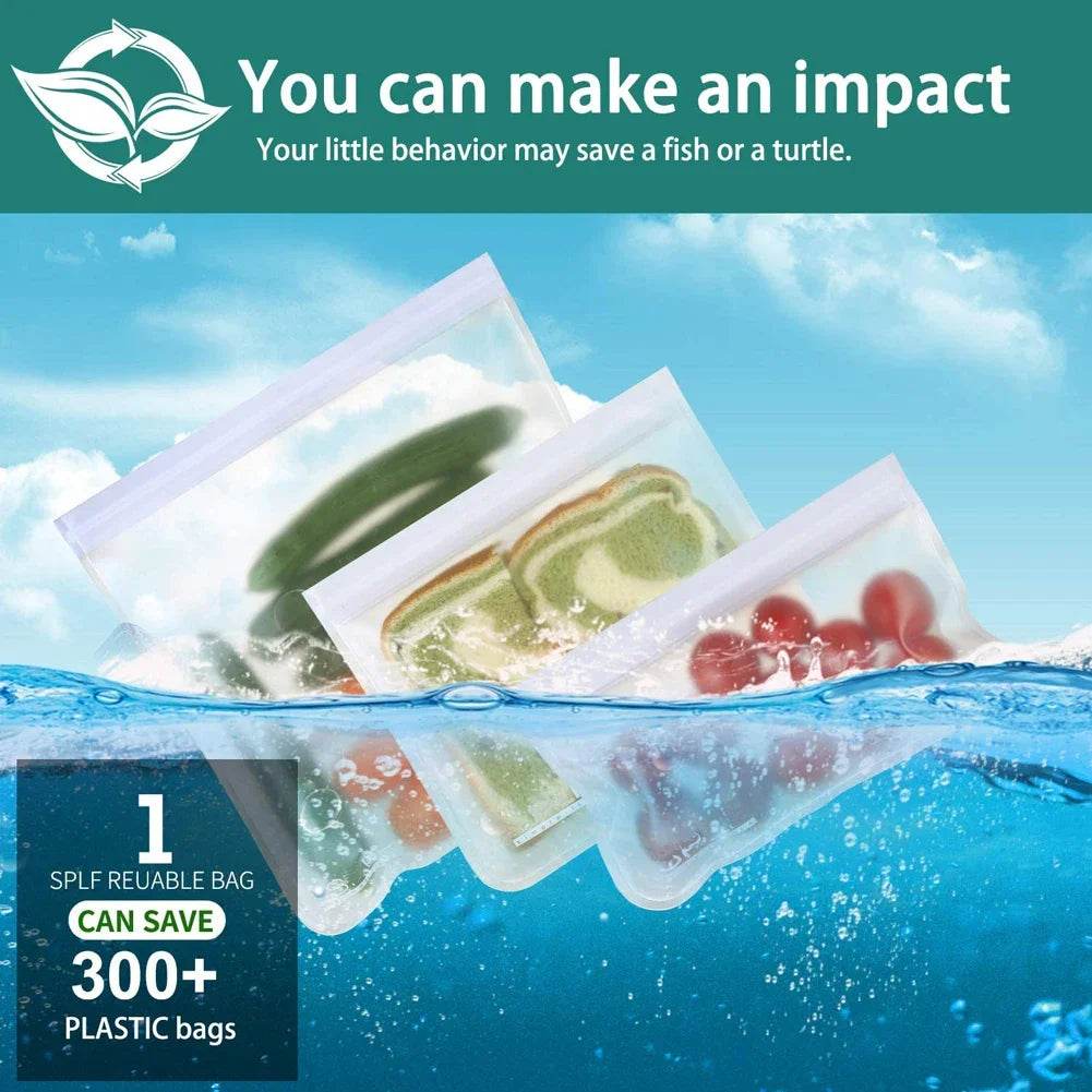 Reusable silicone snack bags for family travel - view 5