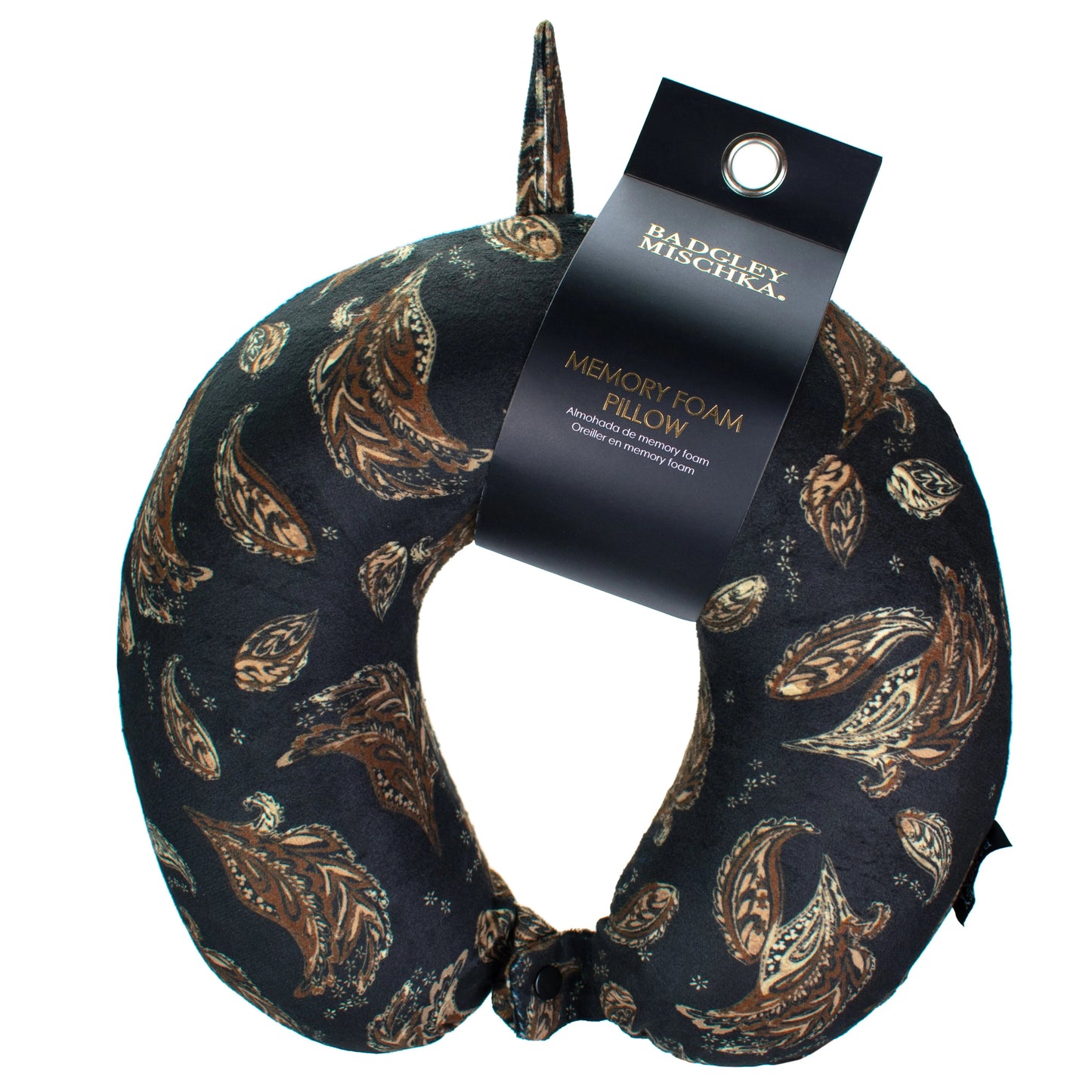 Badgley Mischka Memory Foam Travel Neck Pillow – Luxe Comfort Anywhere